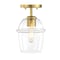 Designers Fountain Summer Jazz 7 in. 1-Light Brushed Gold Transitional Semi Flush Mount with Clear Glass Shade D310M-SF-BG - alternate 4